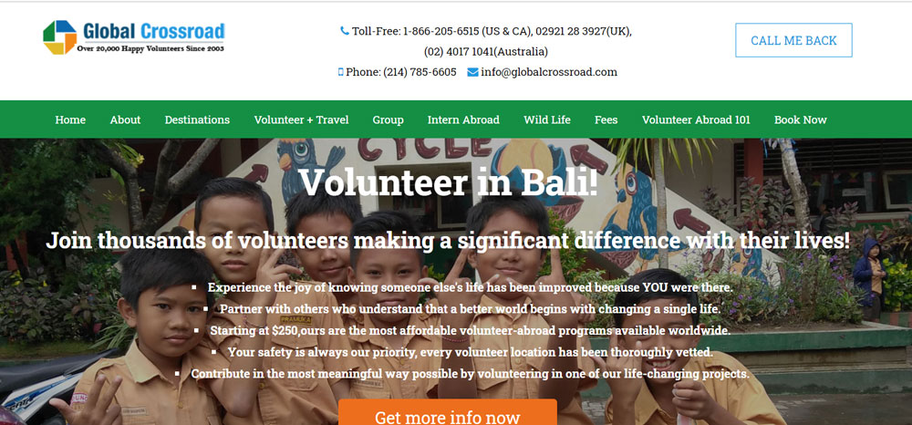 volunteer in Bali with Global Crossroad 