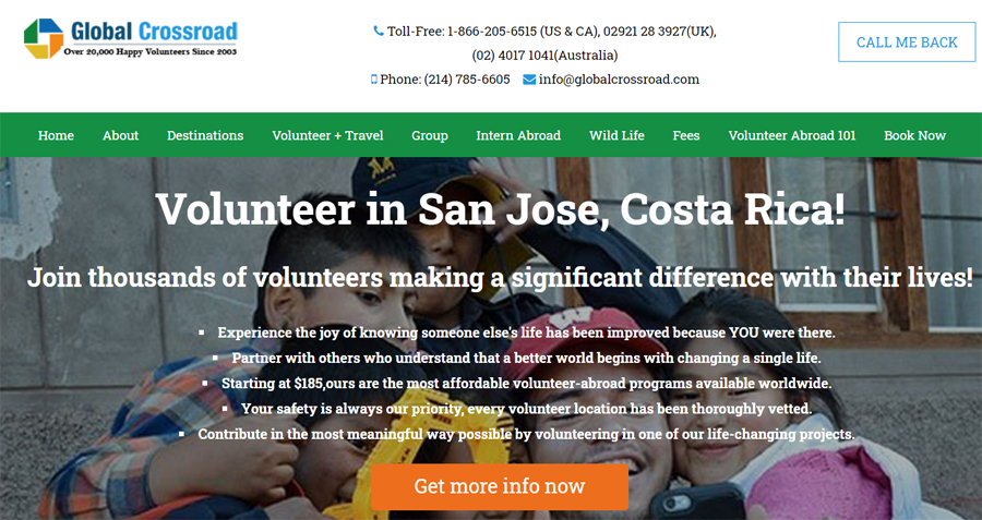 global corssroad volunteering in costarica
