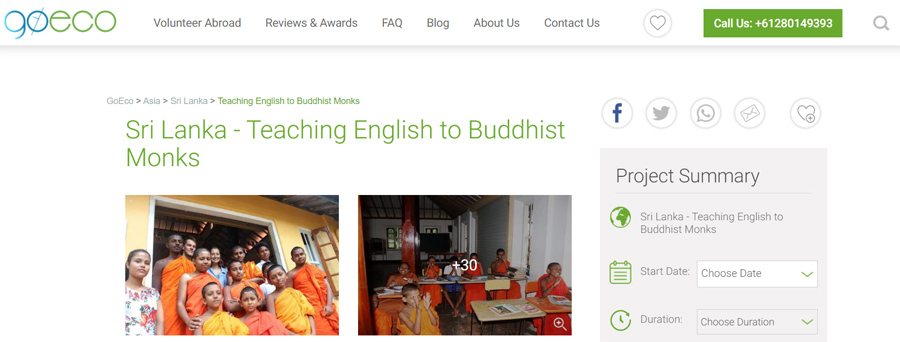 goeco volunteering programs sri lanka