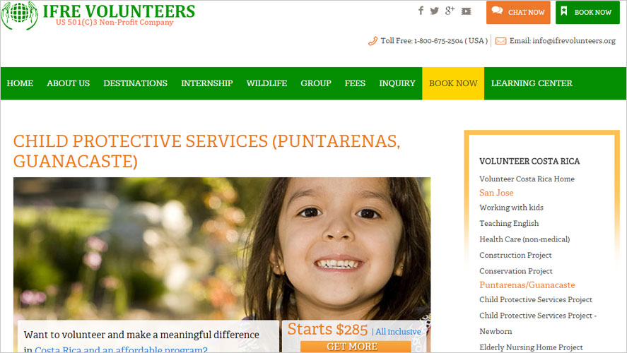 ifre volunteers for costa rica children volunteer project