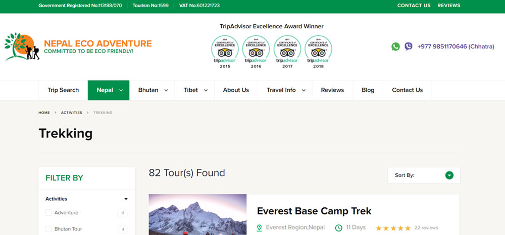 Everest base camp trek with Nepal eco adventure