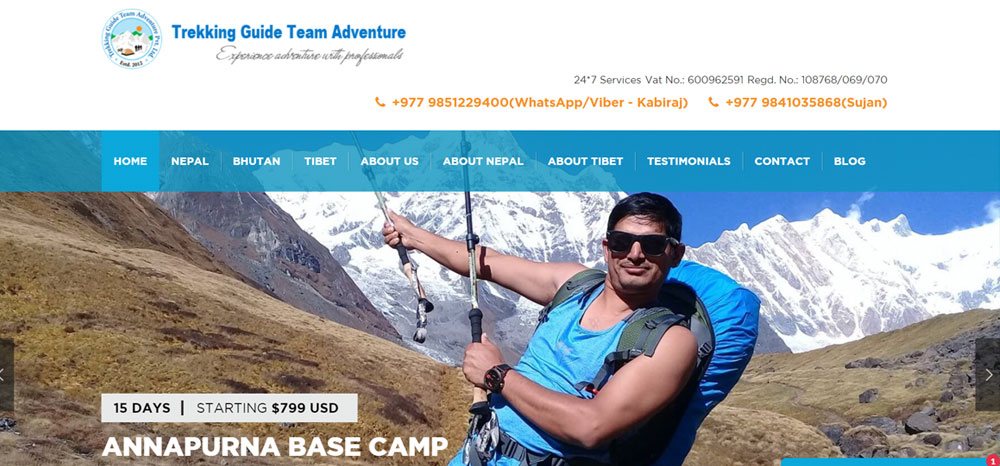 Annapurna base camp trekking with Trekking guide team adventure