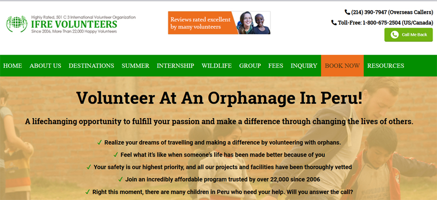 peru orphange volunteering ifre