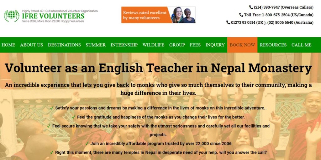 volunteering in a nepal monastery