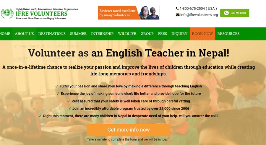 ifre volunteer teaching